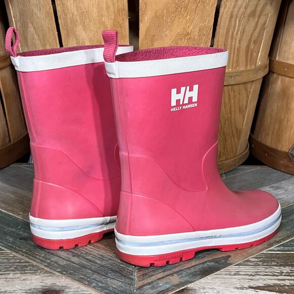 Helly Hansen JK Midsund Red White Rubber Waterproof Rain Boot Little Kid Size 13 - Picture 5 of 11